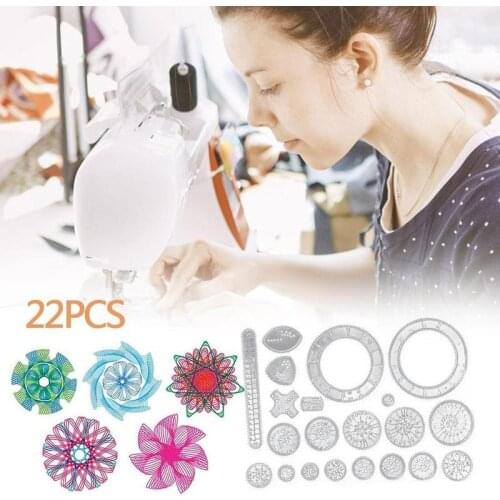 22pcs Creative Spirograph Drawing Set Interlocking Gears Wheels Painting Drawing Accessories Wanhua Ruler Home Sewing Tools