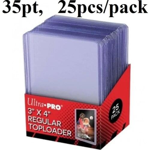 25 Count Holder Toploaders Clear Protective Sleeves for Collectible Trading Basketball Sports Cards 35PT Rigid Plastic 35PT