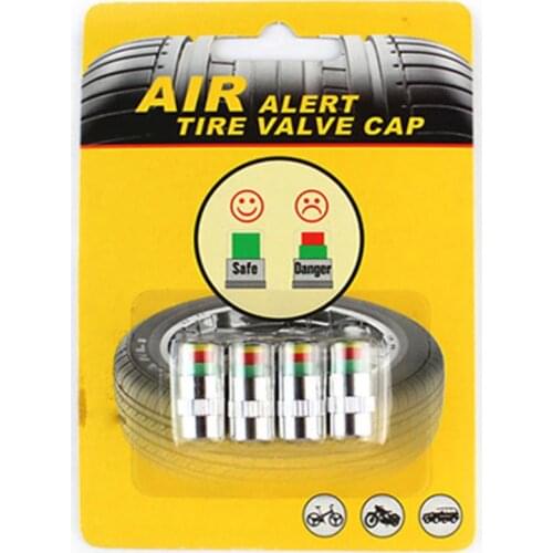 4pcs/set Car Tire Pressure Sensor Monitor Valve Stem Caps Air Alert Tire Valve Cap Light Indicator Tester Wholesale 2018 New