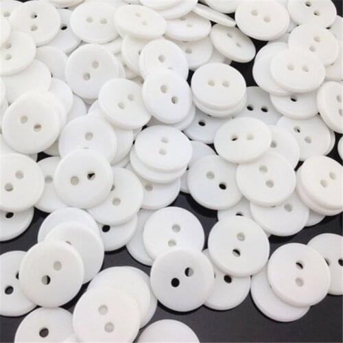 100pcs 2 Hole White Resin Buttons Fit Sewing Or Scrapbooking 12mm PT100