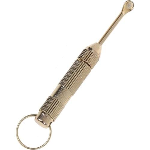 4 in1 Mini Portable Golden Opener Screwdrivers Ear Pick Ear Cleaner Keychain Kit keychain Accessories Metal Split Key Chain Rin