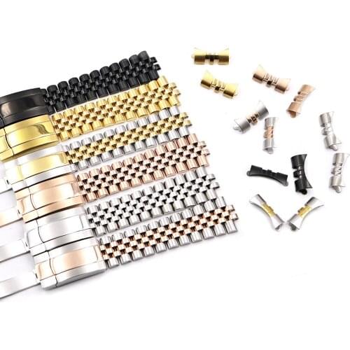 CARLYWET 19 20mm Hollow Curved Screw Link Stainless Steel Jubilee with Oyster Clasp Watch Band For Rolex Datejust Submariner GMT