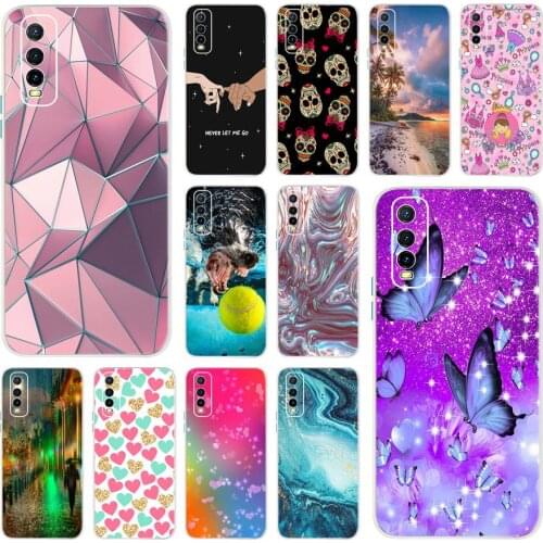For Vivo Y70S Case Vivo IQOO U1 Cover Silicone TPU Bumper Cartoon Painted Soft Phone Case For vivo Y70S V2002A Y 70s Y51S Fundas