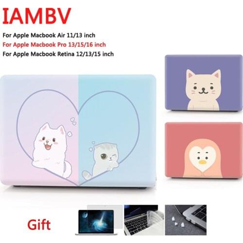 Cute animal case for Macbook Air Pro Retina M1 Chip 11 12 13 15 16 inch, Case for 2020 Air Pro 13 A2289 A2338 A2179 A2337+gift
