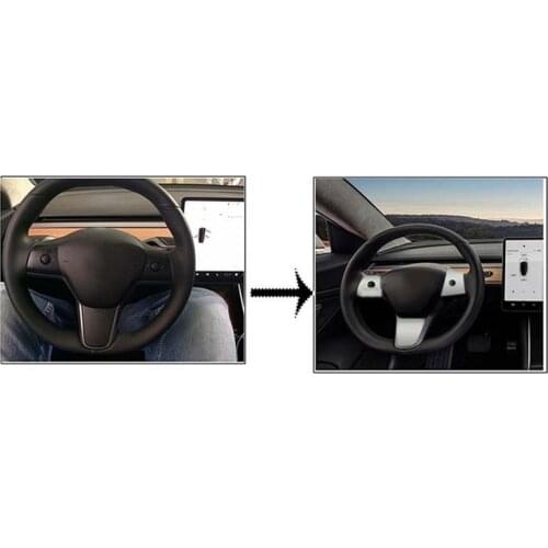 For 2017 2018 2019 Tesla Model 3 ABS Car Steering Wheel Control Panel Button Cover Trim Cover Protector Sticker Car Accessories