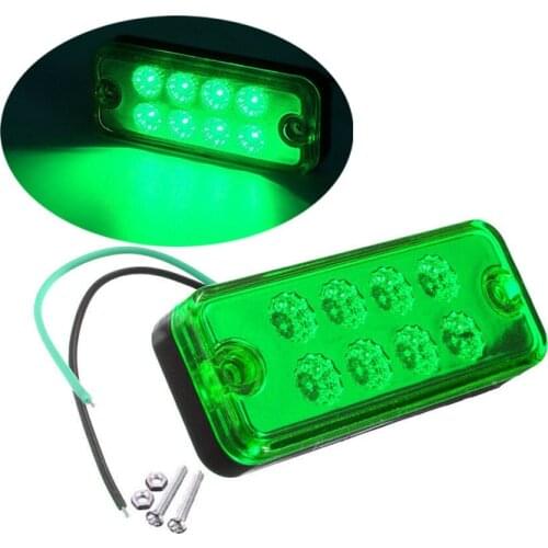 8LED Truck Light LED Side Marker Light Trailer Light Caravan Rectangle Truck Trailer Green 12V Markerings Light