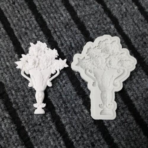 KLM New potted flower silicone mold Cake chocolate decoration tool