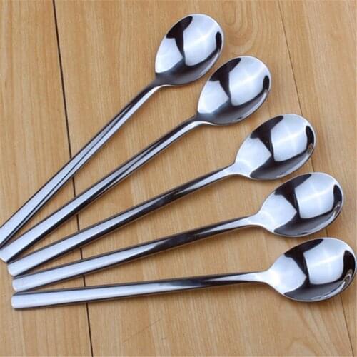 Kitchen Dining Bar Spoon Long-handled Coffee Spoon Flatware Cutlery Dessert Spoons For Snacks Kitchen Accessories