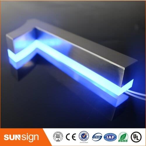 H 15cm hot sell stainless steel 304 4" height size number plate oem service with LED