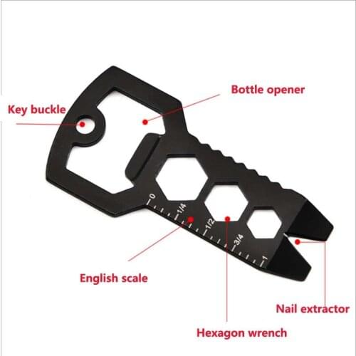 Multifunctional EDC tool card with nail opener key chain portable multi-purpose can opener