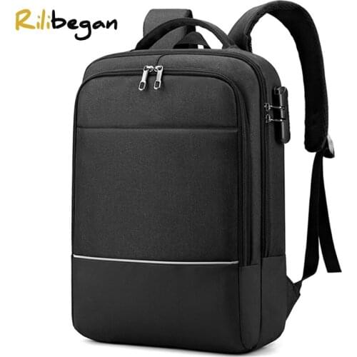 High Quality Anti-theft Lock Men Backpack Nylon Large Capacity USB Charging Laptop Backpack Men Reflective Stripe Design Men Bag