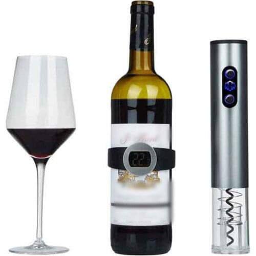 Set Of Aluminum Alloy + ABS Electric Automatic Wine Bottle Opener With Stopper Wine Pourers Paper Cutter