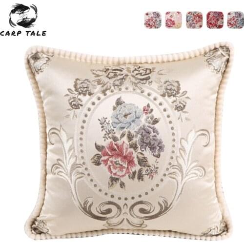 European Style Cushion Cover Decorative Cushions Sofa Throw Pillow Case Embroidery Luxury Pillow Cover For Living Room 48x48cm