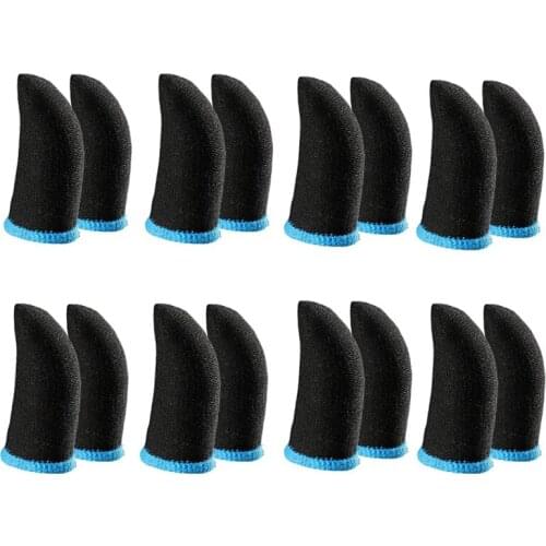 NEW-18-Pin Carbon Fiber Finger Sleeves For PUBG Mobile Games Press Screen Finger Sleeves(16 Pcs)