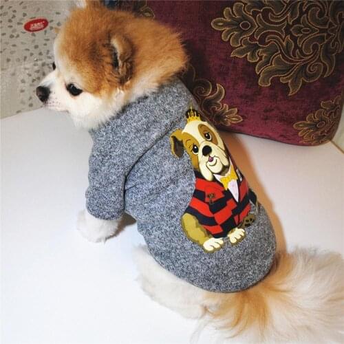 Dog Clothes Autumn Winter Warm Cute Sweet Cartoon Letter Pattern Design Fabric Patched Suitable for Small Dogs Cats Pet Clothes
