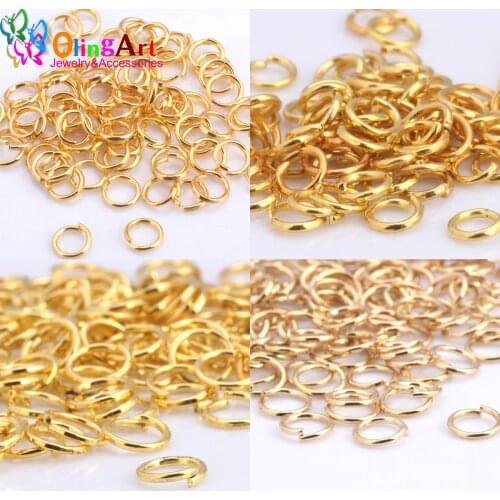 OlingArt Open Jump Ring 4mm/5mm/7mm/8mm link loop Gold DIY Jewelry making Bracelets/Necklaces/Earrings Connector