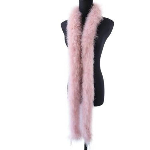 Wholesale 10Pcs 50 Gram Pink Fluffy Marabou Feather Boas For DIY Christmas Tree Decoration Carnival Wedding Accessories 2 Meter