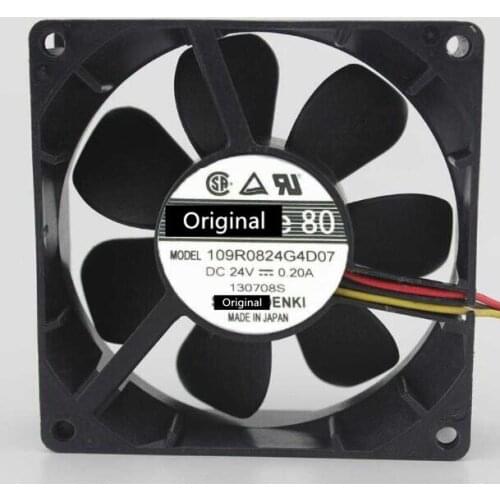 Original 100% working 109R0824G4D07 24V 0.2A 8025 80*80*25mm 80mm server inverter cooling fan