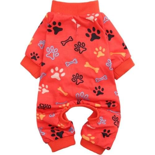 Pet Pajamas Small Doggie Coat Autumn Winter Warm Polyester Pet Dog Comfortable Home Travel Clothes Dog Jumpsuits for Samll Mediu