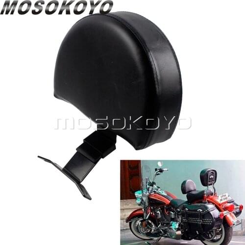 Motocycle Adjustable PU Leather Driver Rider Plug-In Backrest for Harley Softail Heritage Class 2018-Up models
