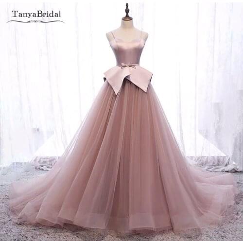 Pink Long Prom Dresses 2020 Ruffles A-Line Sweetheart Tulle Long Prom Gown Lace Up Back Sexy Formal Evening Dress JQ749