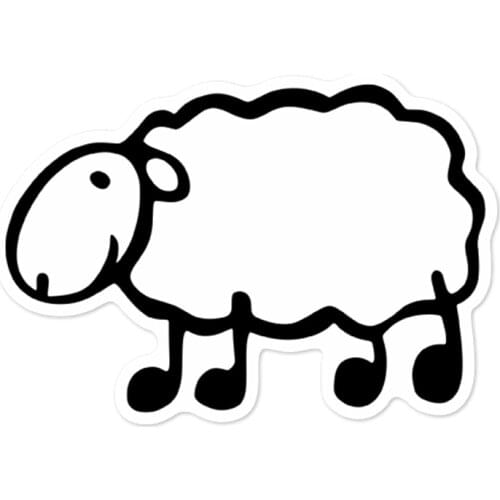 S41113# Various Sizes PVC Self-adhesive Decal White Lacha Sheep Car Sticker Waterproof Auto Decors on Bumper Rear Window