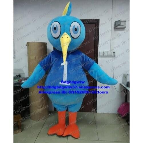 Blue Kiwi Bird Woodpecker Hickwall Mascot Costume Adult Cartoon Character Outfit Advertisement Promotion Do The Honours zx2394