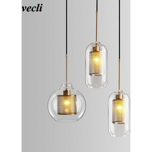 Modern Glass Ball Pendant Light Fixture Kitchen Dining Room Bedroom Hanging Lamp Luminaire Home Decor Lighting Indoor Restaurant