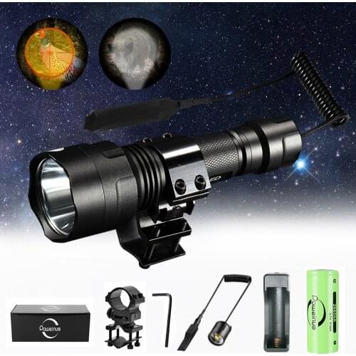 New T6 XHP50.2 LED Yellow White Light Professional Hunting Lantern 18650 Rechargeable Tactical Torch Camping Fishing Flashlight