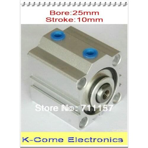 Thin Type Air Cylinder SDA 25*10 Pneumatic Compact Cylinder 25mm Bore 10mm Stroke 25-10