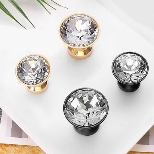 High-end Crystal Handle Single Hole For Drawer Cabinet Door Handle KTV Crystal Table Side Cabinet Handle Hardware Handle Knob