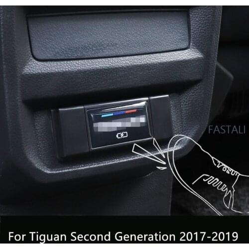 For Tiguan Second Generation 2017-2019 Car Rear USB Anti kick protection cover Car interior decoration accessories Car styling