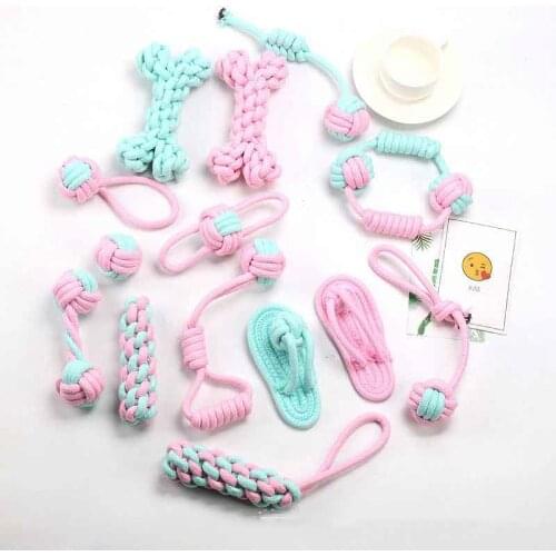 Bite Resist Fidget Toys For Dogs Pet Dog Chew Toys Toothbrush Zabawki Dla Psa Fidget Puppy Cotton Chew Knot Clean Molar Chew