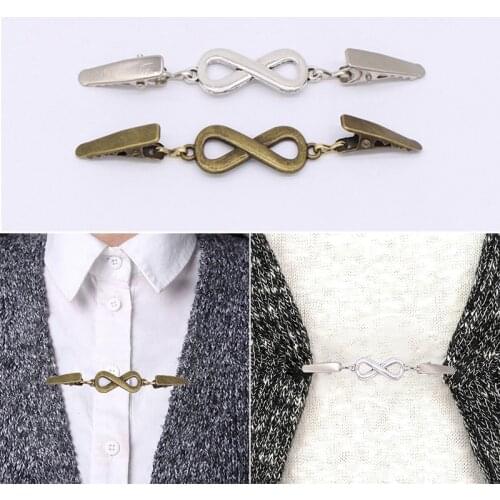 1pc Vintage Retro Sweater Cardigan Clips Brooch Shawl Duck Clip Buckles Clothes Decor Pin Metal Buckle Accessories Jewelry Gift