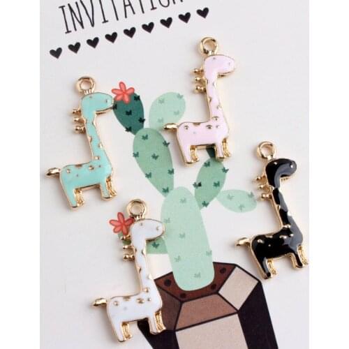 10pcs/pack DIY Material Cute Long Deer Pendant Jewelry Findings Cartoon Animal Metal Charms Handmade Earring Accessory YZ206