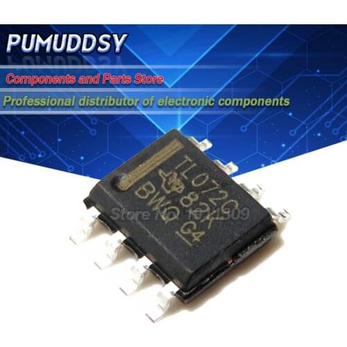 100PCS TL072CDR TL072C SOP8 SOP TL072 SMD LOW-NOISE JFET-INPUT OPERATIONAL AMPLIFIERS IC