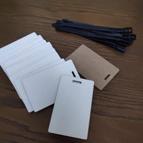 15pcs/lot Blank Sublimation MDF wooden luggage tags with punch hole heat transfer custom DIY consumables Single sides Print