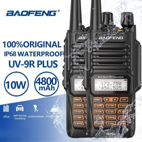 2PCS Baofeng UV-9R Plus 10W IP68 Waterproof Dual Band 136-174/400-520MHz Ham Radio BF-UV9R Walkie Talkie 10KM Range UV-XR