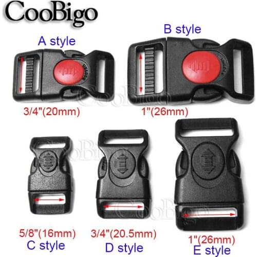 50pcs 15mm 20mm 25mm Plastic Black Curved Side Release with Lock Buckles For Paracord Bracelet Bags & Cases Accessories