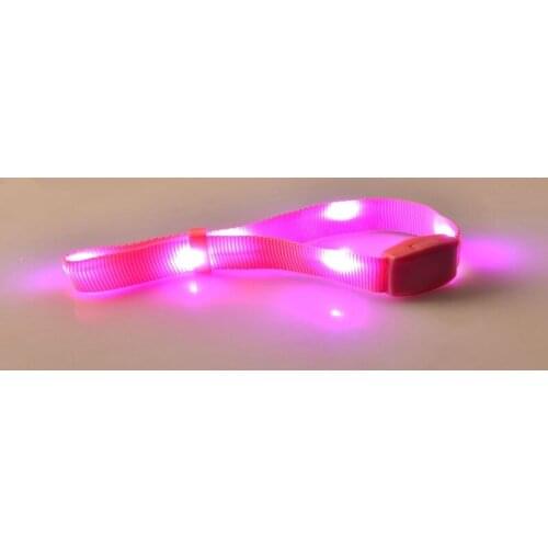 50pcs/lot 2017 new arrival Voice & button & Vibrate control Nylon Led Flashing bracelet Flash Glowing Luminous strap wristband