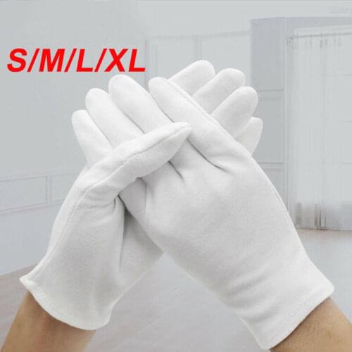 6 Pair White Coin Jewelry Inspection Gloves Cotton White Work Gloves Men Women