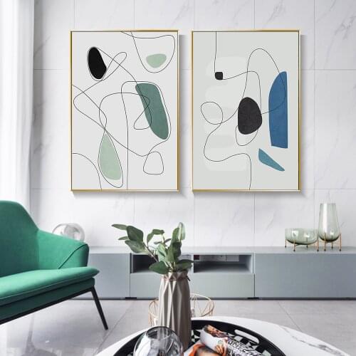 Abstract Geometri Canvas Painting Modern Nordic Minimalist Posters And Prints Wall Art For Living Room Home Decoration
