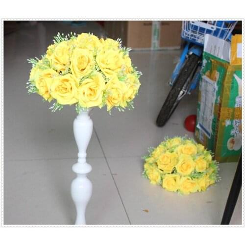 Free shipBride holding -yellow- 15cm*20pcs New arrival 2015 wedding kissing flower ball party decoraion Hotel Arcade ornaments