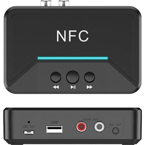 BT200 NFC Wireless Stereo Bluetooth Audio Receiver Bluetooth5.0 Adapter NFC-3.5mm AUX RCA Music Sound Car Speaker