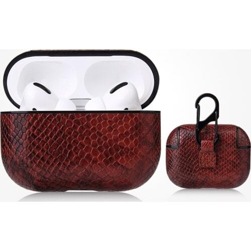 Snake Skin Case For Airpods Pro 1 2 Coque Business PU Leather Bluetooth Wireless Earphone Bags For Airpods Pro Airpods 1 2 Cover
