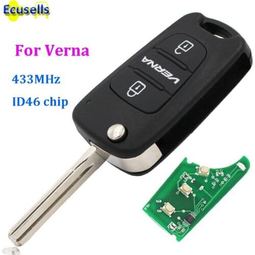 3 button Remote key 433MHz for for Hyundai Verna WITH ID46 CHIP