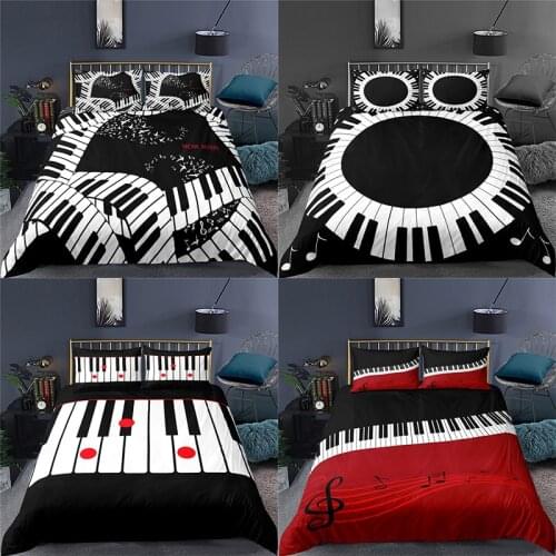 Home Textile Luxury 3D Piano Keys Print 2/3Pcs Comfortable Duvet Cover Pillowcase Bedding Sets Queen and King EU/US/AU Size