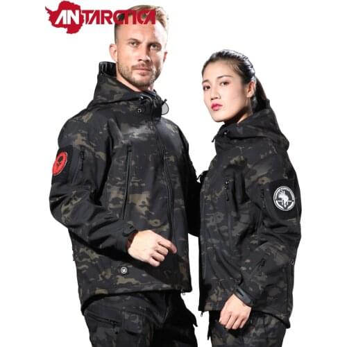 Softshell Camouflage Outdoor Men Tactical Hunting Jacket Waterproof Fleece Hunting Clothes Fishing Hiking Jacket Winter Coat