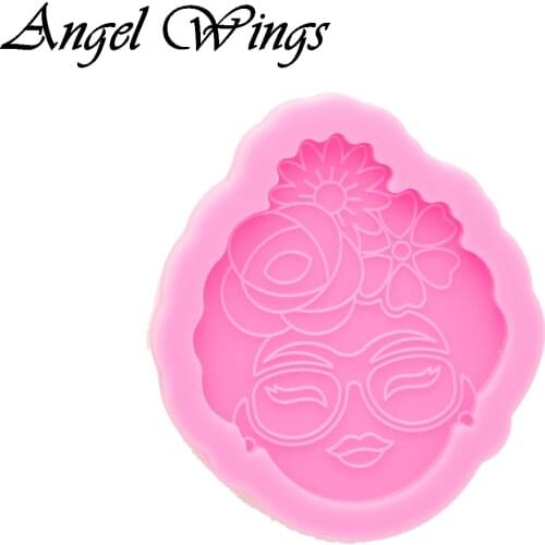 Shiny Resin Girl Mould, Silicone Molds fits on a 1.5 inch badge reel , Clay Molds , Epoxy Mold DIY , Not sticky DY0816