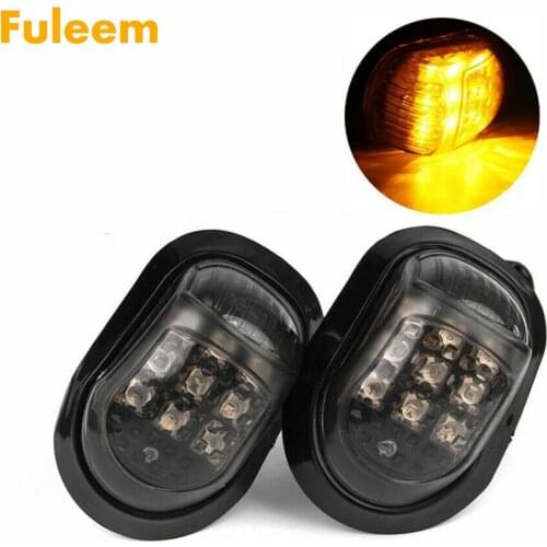 Fuleem 2PCS 12V Amber Motorcycle 9 LED Flush Mount Turn Signals Indicators Blinker Light Waterproof